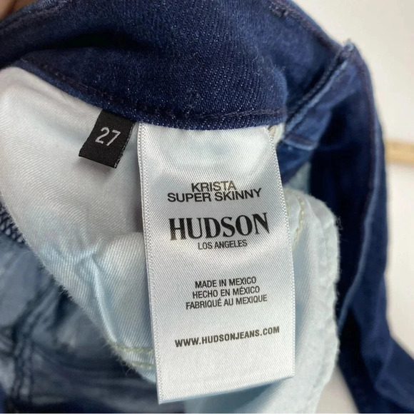 Hudson Womens 27 Krista Super Skinny Medium Rise Dark Wash Jeans - Picture 9 of 11